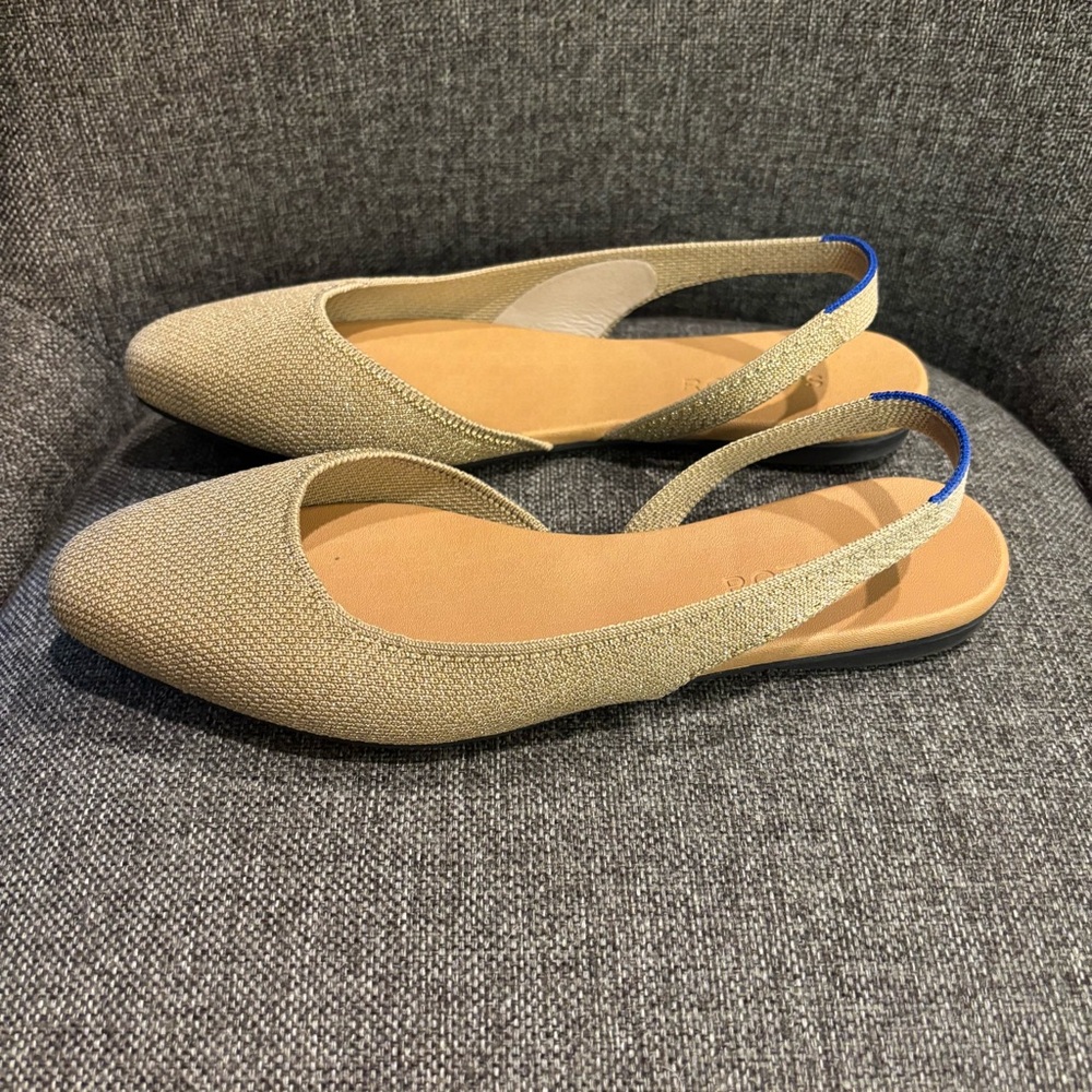 Rothy's Tan Slingback Flats